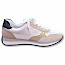 Remonte D0H01 - 82 Damen Sneaker in der Farbe beige/weiß/gold auch in Übergrößen, Leder.