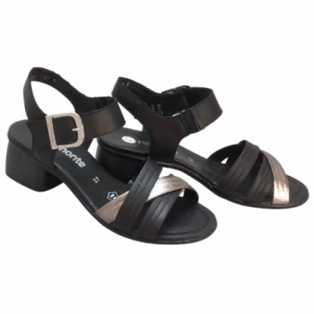 Remonte R8766-00 Damen Sandalette in der Farbe schwarz auch in Übergrößen, Leder. Remonte R8766-00 Damen Sandalette in der Farbe schwarz auch in Übergrößen, Leder.