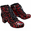 Simen 5193A Damen Stiefelette in der Farbe schwarz/rot, Leder.
