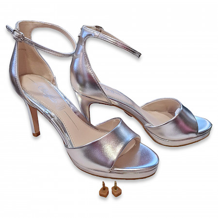 Buffalo Ronja D. Highheel- Sandalette in silber, buffalo highheels sandalette veganes Leder Buffalo Ronja D. Highheel- Sandalette in silber, buffalo highheels sandalette veganes Leder