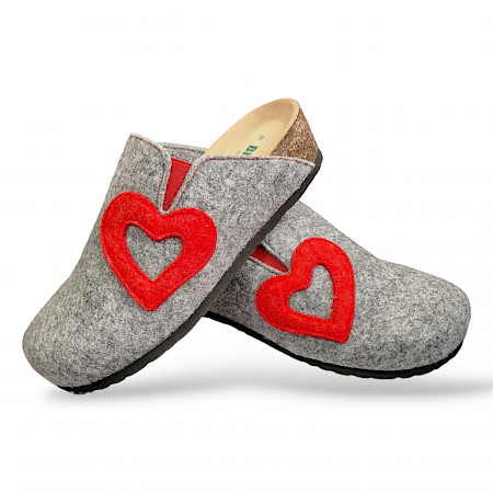 Bio Natura 12CUORE-I-FLGRMD in grau/rot Damen Hausschuh. Bionatura hausschuhe, kassedy, online shoppen Bio Natura 12CUORE-I-FLGRMD in grau/rot Damen Hausschuh. Bionatura hausschuhe, kassedy, online shoppen