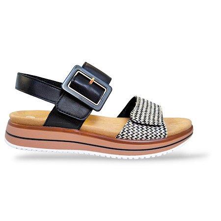 Remonte Sandaletten, Remonte D1J53-02, Sandaletten in Schwarz Creme, bequeme Sandaletten, Leder Sandaletten, Microfaser Sandaletten, Damen Sandaletten, Remonte Schuhe, Sommer Sandaletten, bequeme... Remonte Sandaletten, Remonte D1J53-02, Sandaletten in Schwarz Creme, bequeme Sandaletten, Leder Sandaletten, Microfaser Sandaletten, Damen Sandaletten, Remonte Schuhe, Sommer Sandaletten, bequeme...