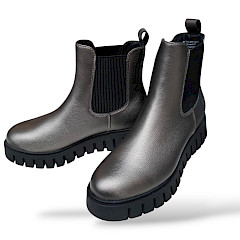 Chelsea Boots Damen Leder dunkelgrau, TT Bagatt AO132 Chelsea Boot, schwarze Chelsea Boots mit Stretch, Damen Stiefeletten Lederimitat, elegante Herbstschuhe Damen, Kassedy Online Shop Schuhe Damen, bequeme Chelsea Boots Damen kaufen