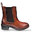 TT Bagatt AUG31 Damen Chelsea Boots Cognac Dunkelbraun kaufen, Echtleder Stiefelette weich, Microfaser Futter, bequemer Absatz