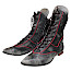 Simen 7908 Stiefelette Schwarz Weiß, Lederstiefelette mit roter Naht, Damen Stiefelette mit Einlagen, stylische Boots online kaufen Kassedy