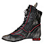 Simen 7908 Stiefelette Schwarz Weiß, Lederstiefelette mit roter Naht, Damen Stiefelette mit Einlagen, stylische Boots online kaufen Kassedy