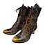 Simen 7829A gelb Stiefelette, gelbe Damen Stiefeletten Leder, barockstil Boot gelb, Simen Stiefeletten kaufen Kassedy