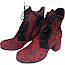 Simen 7852A Damen-Stiefelette Rot, strukturierte Lederstiefelette Damen, Simen 7852A Mikrofaser Innenfutter, rote Stiefelette mit Absatz, Simen Damenstiefel online kaufen.