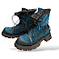 Papucei Jason Boots blau kaufen, Damen Lederboots mit Stoffeinsatz, coole Schnürboots Vollleder, Papucei Schuhe Rumänien, handgefertigte Boots Kassedy, Damen Schnürstiefel blau Leder