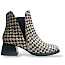 Hispanitas Marsell Damen Boot, Leder Chelsea Boots Damen Hahnentritt, Stiefelette mit 3,5 cm Absatz, schwarze weiße Chelsea Boot Leder, bequeme Damenboots, Kassedy Damen Schuhe online kaufen