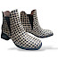 Hispanitas Marsell Damen Boot, Leder Chelsea Boots Damen Hahnentritt, Stiefelette mit 3,5 cm Absatz, schwarze weiße Chelsea Boot Leder, bequeme Damenboots, Kassedy Damen Schuhe online kaufen