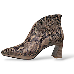 Hispanitas Atlanta Damen Stiefelette, Leder Stiefelette Reptiloptik, Anaconda Boots Damen, elegante Stiefelette mit Absatz, Kassedy Schuhe online kaufen, bequeme Damen-Stiefelette Leder