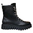 TT Bagatt Benisha Schwarz Boot, Damen Boots Silber Schnürschuhe, Lederimitat Boots online kaufen, stylishe Stiefeletten Kassedy