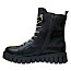 TT Bagatt Benisha Schwarz Boot, Damen Boots Silber Schnürschuhe, Lederimitat Boots online kaufen, stylishe Stiefeletten Kassedy