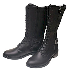 Remonte D2W71-00 Damen Boots Schwarz, Leder Schnürstiefel mit Reißverschluss, Übergrößen Lederboots, Remonte Boots online Kassedy