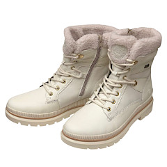Remonte D0C77-80 Offwhite Boot, wasserdichter Winterboot Damen, Boot mit Thermosohle und Schurwolle, Remonte Übergrößen Offwhite Boots, Remonte Lederboots online kaufen