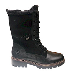 Remonte D0B82-00 wasserdichter Boot Damen, Leder-Outdoor-Boot schwarz, Damenboots mit Thermosohle, Übergrößen Remonte kaufen online