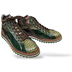Herren Boot 16893 Lorenzi grün kaufen, Kalbsleder Herrenboots, italienische Lederschuhe Herren, handgemachte Boots Männer, Kassedy Herrenschuhe online, exklusive Männerschuhe Leder