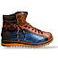 Herrenboots aus Italien, Lorenzi Herren Boot 17085 kaufen, blau orange Herrenschuhe, Kalbsleder Herrenboots, handgefertigte Männerschuhe, Kassedy Schuhe online kaufen, außergewöhnliche Boots Männer