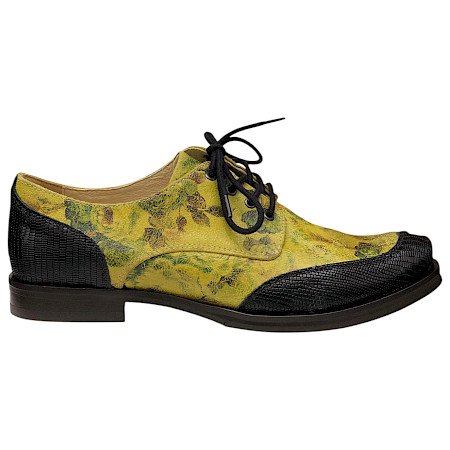 Handgefertigter Prophecy Herren-Business-Schuh aus chromfrei gegerbtem Allergie-Leder. Auffällige gelb-grüne Struktur, hochwertige Verarbeitung aus Portugal und optimaler Tragekomfort. Perfekt für... Handgefertigter Prophecy Herren-Business-Schuh aus chromfrei gegerbtem Allergie-Leder. Auffällige gelb-grüne Struktur, hochwertige Verarbeitung aus Portugal und optimaler Tragekomfort. Perfekt für...