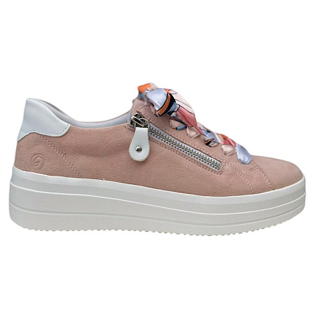 Remonte D1C01-85 Damen Sneaker hellrosa Leder mit Reißverschluss, Microfaser Innenfutter, austauschbare Einlegesohle und Ersatzschnürband Remonte D1C01-85 Damen Sneaker hellrosa Leder mit Reißverschluss, Microfaser Innenfutter, austauschbare Einlegesohle und Ersatzschnürband