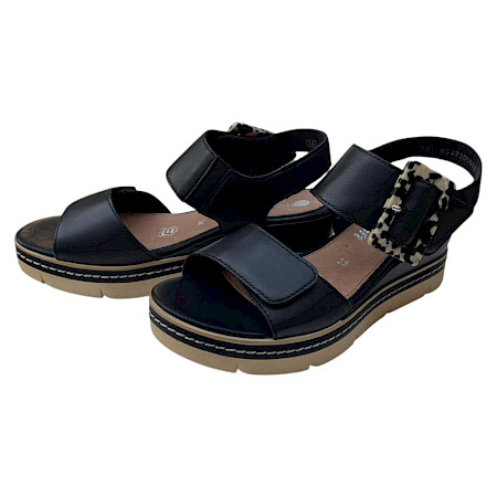Remonte D2L53-00 Sandalette schwarz lugano Damen Keilabsatz Leder Klettverschluss bequem modern Sommer Schuhe Remonte D2L53-00 Sandalette schwarz lugano Damen Keilabsatz Leder Klettverschluss bequem modern Sommer Schuhe