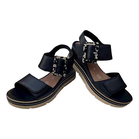 Remonte D2L53-00 Sandalette schwarz lugano Damen Keilabsatz Leder Klettverschluss bequem modern Sommer Schuhe Remonte D2L53-00 Sandalette schwarz lugano Damen Keilabsatz Leder Klettverschluss bequem modern Sommer Schuhe