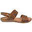 Josef Seibel Caitlyn 04 Sandalette Damen leopard, bequeme Barfußsandale Leder, Damensandale Leo Muster Sommer, Sandalen Damen mit Wechselfußbett leicht und komfortabel