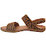 Josef Seibel Caitlyn 04 Sandalette Damen leopard, bequeme Barfußsandale Leder, Damensandale Leo Muster Sommer, Sandalen Damen mit Wechselfußbett leicht und komfortabel