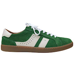 Josef Seibel Lio 07 Herren Schnürer Grün Weiß aus Leder mit austauschbarer Einlegesohle, sportlicher Leder Sneaker