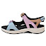 Josef Seibel Estelle 02 Sandalette Damen lilac multi schwarz, bequeme Damensandale Klettverschluss, Ledersandalen leicht Sommer, Sandalen Damen mit Wechselfußbett komfort