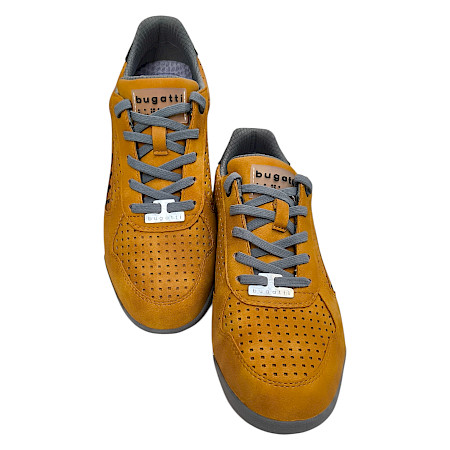 Bugatti A38 Herren Schnürer gelb, hochwertiges Lederimitat, sportlicher Sneaker mit austauschbarer Einlegesohle Bugatti A38 Herren Schnürer gelb, hochwertiges Lederimitat, sportlicher Sneaker mit austauschbarer Einlegesohle