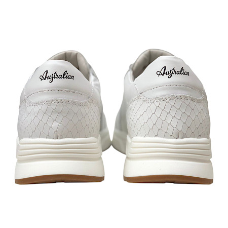 Australian B00 Herren Schnürer Weiß aus Leder mit austauschbarer Einlegesohle, leichter Leder Sneaker für Alltag und Freizeit Australian B00 Herren Schnürer Weiß aus Leder mit austauschbarer Einlegesohle, leichter Leder Sneaker für Alltag und Freizeit