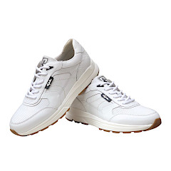 Australian B00 Herren Schnürer Weiß aus Leder mit austauschbarer Einlegesohle, leichter Leder Sneaker für Alltag und Freizeit