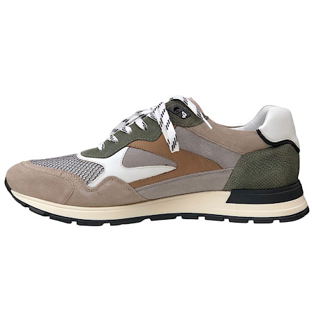 Australian UO5 Herren Schnürer Beige Grün aus Vollleder mit austauschbarer Einlegesohle, sportlich-eleganter Leder Sneaker Australian UO5 Herren Schnürer Beige Grün aus Vollleder mit austauschbarer Einlegesohle, sportlich-eleganter Leder Sneaker