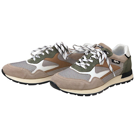 Australian UO5 Herren Schnürer Beige Grün aus Vollleder mit austauschbarer Einlegesohle, sportlich-eleganter Leder Sneaker Australian UO5 Herren Schnürer Beige Grün aus Vollleder mit austauschbarer Einlegesohle, sportlich-eleganter Leder Sneaker