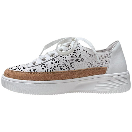 Weiß-beiger Damen Sneaker aus Leder mit Kork-Elementen, atmungsaktiv, herausnehmbarer Sohle – bequem & leicht, erhältlich bei kassedy.de ??✨ Weiß-beiger Damen Sneaker aus Leder mit Kork-Elementen, atmungsaktiv, herausnehmbarer Sohle – bequem & leicht, erhältlich bei kassedy.de ??✨
