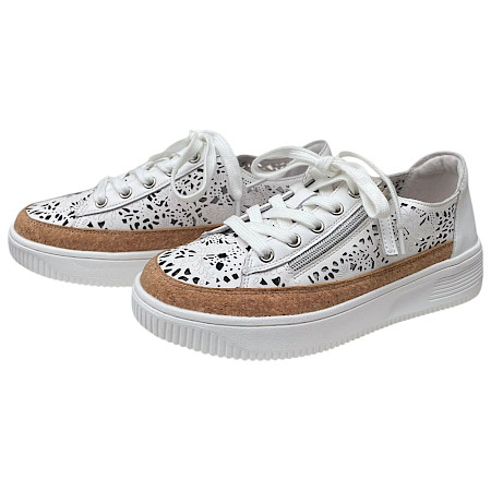 Weiß-beiger Damen Sneaker aus Leder mit Kork-Elementen, atmungsaktiv, herausnehmbarer Sohle – bequem & leicht, erhältlich bei kassedy.de ??✨ Weiß-beiger Damen Sneaker aus Leder mit Kork-Elementen, atmungsaktiv, herausnehmbarer Sohle – bequem & leicht, erhältlich bei kassedy.de ??✨