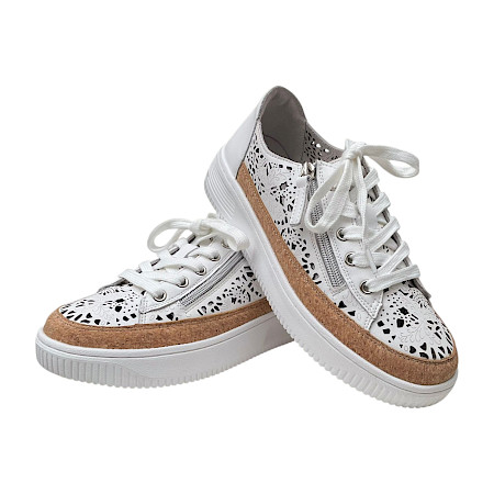 Weiß-beiger Damen Sneaker aus Leder mit Kork-Elementen, atmungsaktiv, herausnehmbarer Sohle – bequem & leicht, erhältlich bei kassedy.de ??✨ Weiß-beiger Damen Sneaker aus Leder mit Kork-Elementen, atmungsaktiv, herausnehmbarer Sohle – bequem & leicht, erhältlich bei kassedy.de ??✨