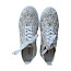 Artiker Sneaker Damen beige leicht Mesh luftdurchlässig geflochten florales Muster Sommerschuh bequem mit Ledersohle modern
