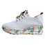 Artiker 58C0598 Sneaker weiß mit grünen Schnürbändern Damen, Vollleder Sneaker mit Keilabsatz und floraler Sohle, sehr leicht Artiker 58C0598 Sneaker weiß mit grünen Schnürbändern Damen, Vollleder Sneaker mit Keilabsatz und floraler Sohle, sehr leicht