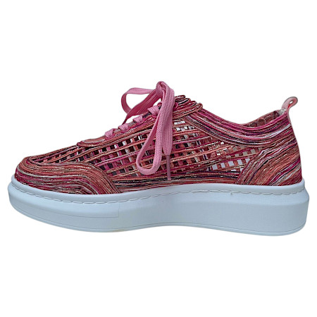 Artiker Sneaker Damen orange Mesh leicht luftdurchlässig geflochten Design Sommerschuh bequem mit Ledersohle modern Artiker Sneaker Damen orange Mesh leicht luftdurchlässig geflochten Design Sommerschuh bequem mit Ledersohle modern