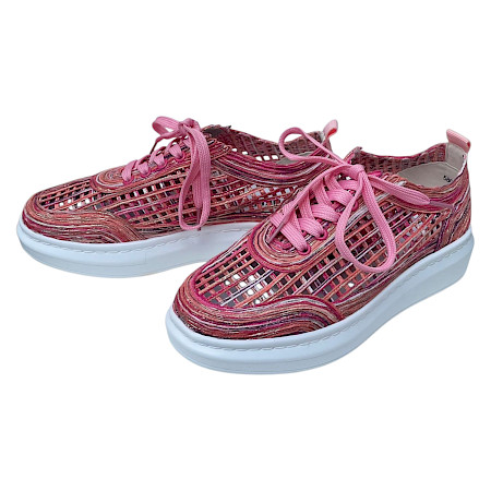 Artiker Sneaker Damen orange Mesh leicht luftdurchlässig geflochten Design Sommerschuh bequem mit Ledersohle modern Artiker Sneaker Damen orange Mesh leicht luftdurchlässig geflochten Design Sommerschuh bequem mit Ledersohle modern