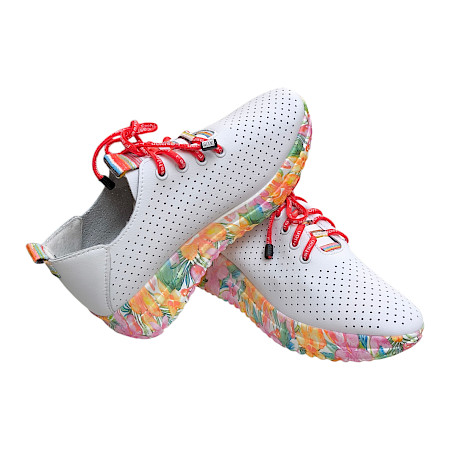 Artiker 58C0599 Sneaker weiß rot Damen Vollleder, ultraleichter Sneaker mit Keilabsatz und luftdurchlässigem Leder Artiker 58C0599 Sneaker weiß rot Damen Vollleder, ultraleichter Sneaker mit Keilabsatz und luftdurchlässigem Leder