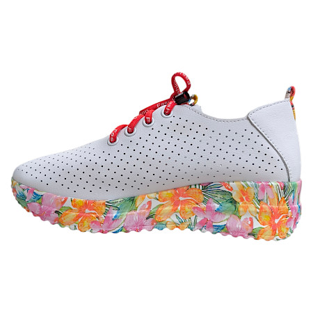 Artiker 58C0599 Sneaker weiß rot Damen Vollleder, ultraleichter Sneaker mit Keilabsatz und luftdurchlässigem Leder Artiker 58C0599 Sneaker weiß rot Damen Vollleder, ultraleichter Sneaker mit Keilabsatz und luftdurchlässigem Leder