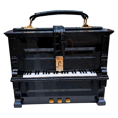 Laura Vita Damen Handtaschen ausgefallen, Designer Handtasche Damen, Dackel Tasche gelb braun, Piano Tasche schwarz, originelle Damen Tasche, besondere Handtasche Mode, Statement Bag Damen Laura Vita Damen Handtaschen ausgefallen, Designer Handtasche Damen, Dackel Tasche gelb braun, Piano Tasche schwarz, originelle Damen Tasche, besondere Handtasche Mode, Statement Bag Damen