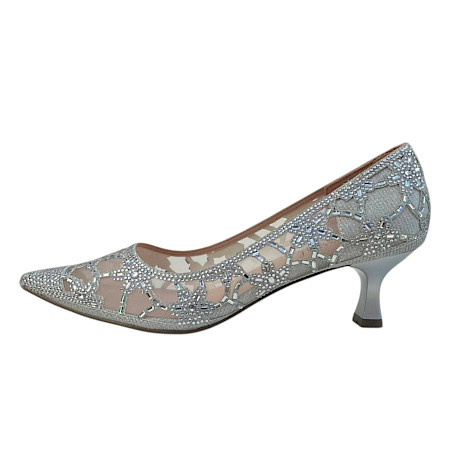 Laura Vita Mima 01 Damen Pumps in Silber mit Glitzer, eleganter Hochzeitsschuh mit transparentem Obermaterial, Ledersohle innen, bequemer Absatz ca. 3 cm, festlicher Damenschuh für Abendkleid und... Laura Vita Mima 01 Damen Pumps in Silber mit Glitzer, eleganter Hochzeitsschuh mit transparentem Obermaterial, Ledersohle innen, bequemer Absatz ca. 3 cm, festlicher Damenschuh für Abendkleid und...