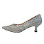 Laura Vita Mima 01 Damen Pumps in Silber mit Glitzer, eleganter Hochzeitsschuh mit transparentem Obermaterial, Ledersohle innen, bequemer Absatz ca. 3 cm, festlicher Damenschuh für Abendkleid und besondere Anlässe