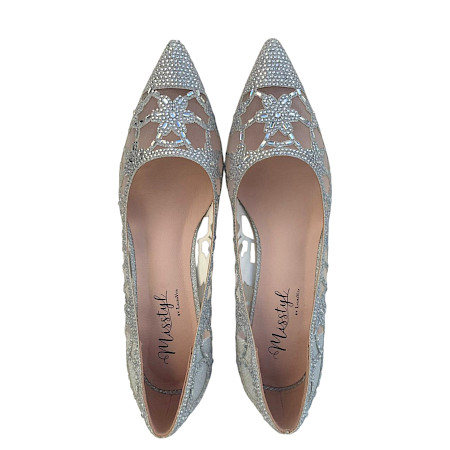 Laura Vita Mima 01 Damen Pumps in Silber mit Glitzer, eleganter Hochzeitsschuh mit transparentem Obermaterial, Ledersohle innen, bequemer Absatz ca. 3 cm, festlicher Damenschuh für Abendkleid und... Laura Vita Mima 01 Damen Pumps in Silber mit Glitzer, eleganter Hochzeitsschuh mit transparentem Obermaterial, Ledersohle innen, bequemer Absatz ca. 3 cm, festlicher Damenschuh für Abendkleid und...