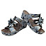 Laura Vita Sandalette gris grau Damen Keilsandale mit Blume Muster Leder elegant sommerlich Plateau